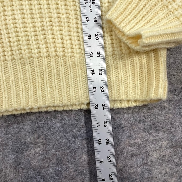 A New Day Loose Knit Balloon Sleeve Crew Neck Pullover Yellow Sweater, Medium - Picture 9 of 10